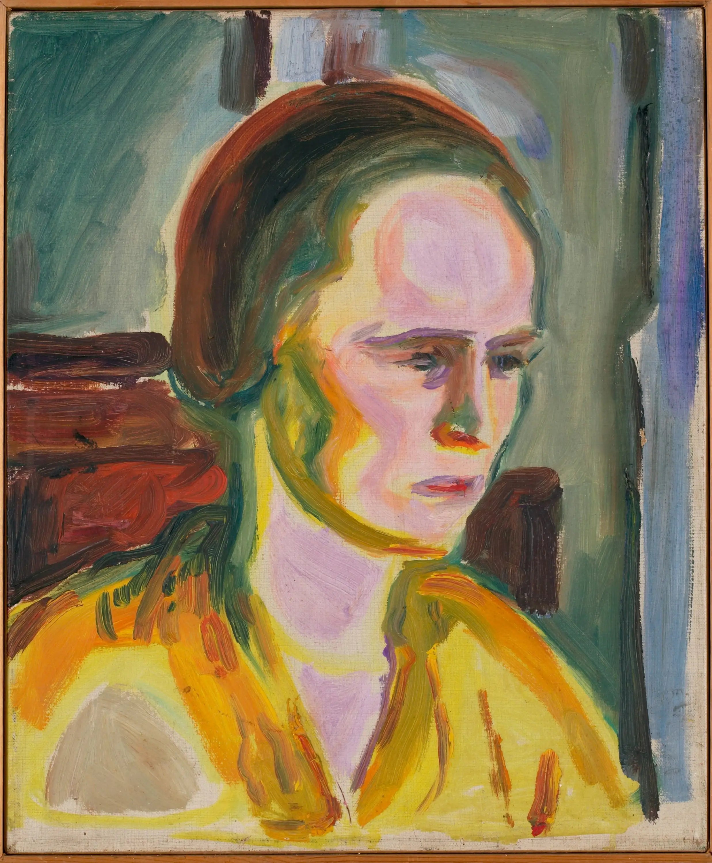 Reproduction du tableau « Portrait d'un modèle féminin - Edvard Munch » par Alpha Reproduction en peinture à l’huile