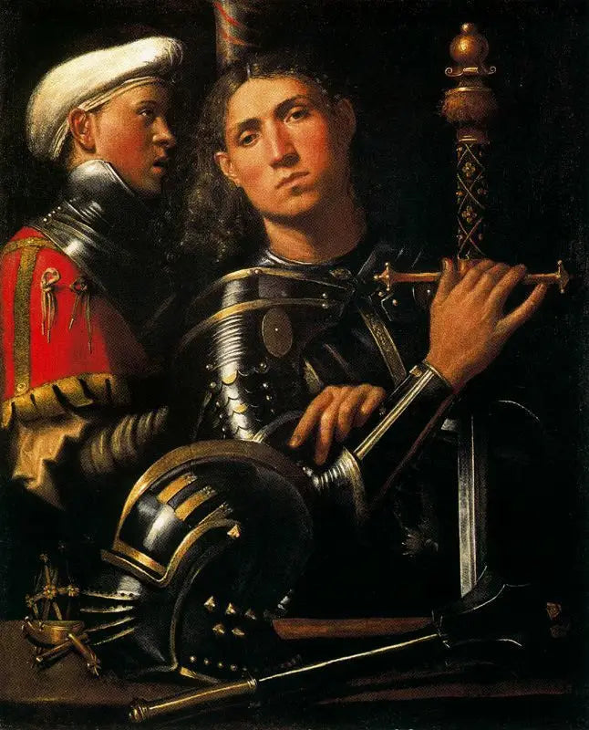 Retrato de um soldado com seu escudeiro - Giorgione