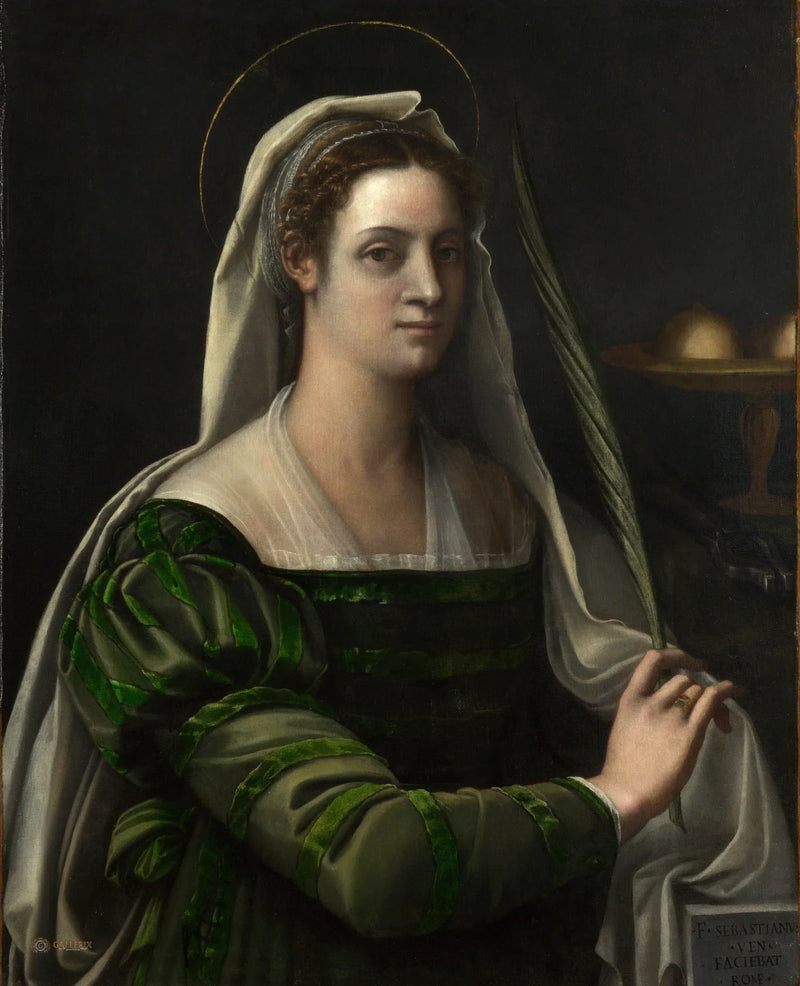 Retrato de uma dama com atributos de Santa Ágata - Sebastiano del Piombo