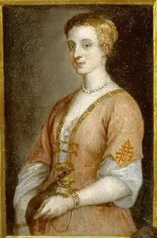 Retrato de uma dama com um animal de estimação preso por uma corrente no pulso - David Teniers Júnior