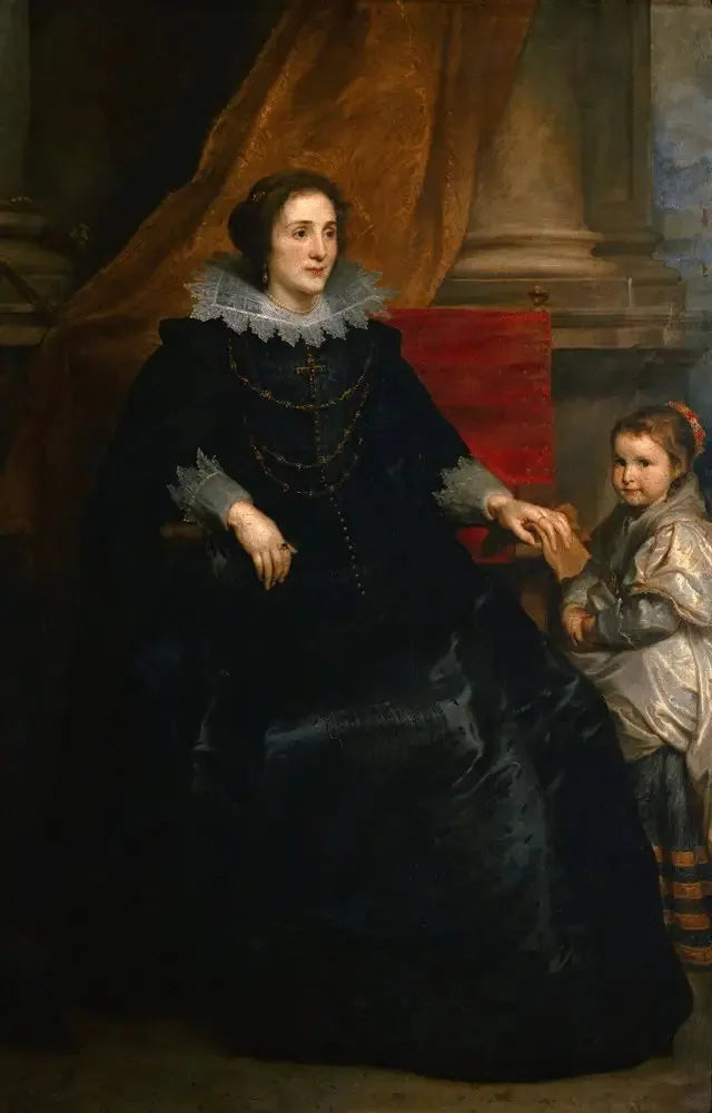 Retrato de uma dama de classe e sua filha - Antoine van Dyck