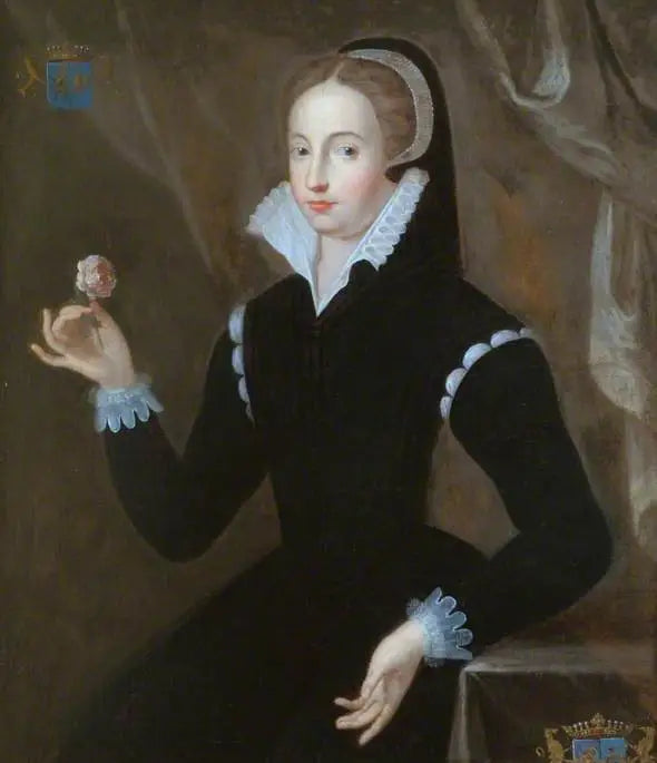 Retrato de uma dama de vestido preto com penteado Marie Stuart - François Clouet