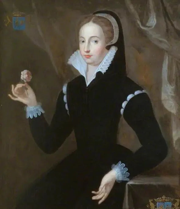 Retrato de uma dama de vestido preto com penteado Marie Stuart - François Clouet