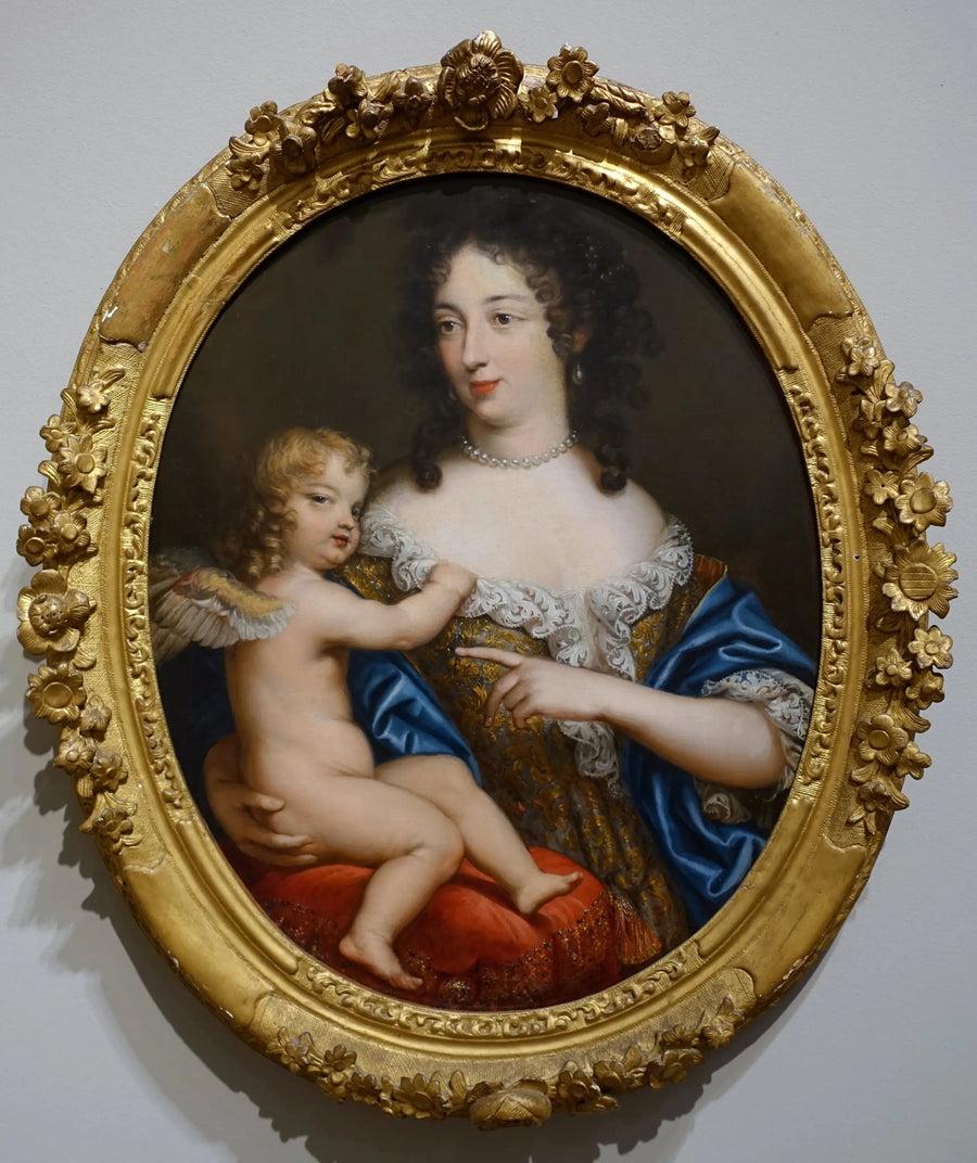 Retrato de uma dama em Vênus com Cupido - Pierre Mignard