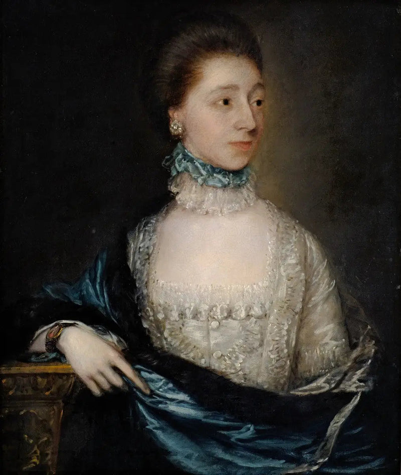 Retrato de uma dama desconhecida com casaco azul - Thomas Gainsborough