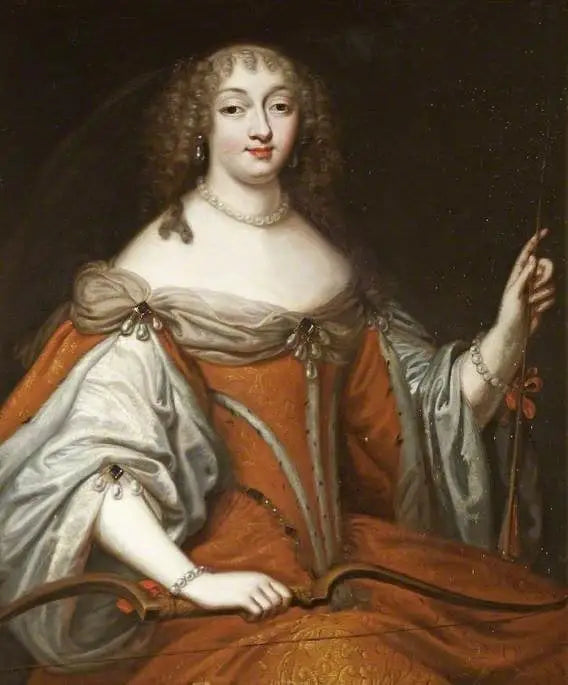 Retrato de uma dama (provavelmente Henrietta Anne Stuart, 1644–1670, duquesa de Orléans ou Marie Mancini, 1646–1714, princesa Colonna) - Pierre Mignard