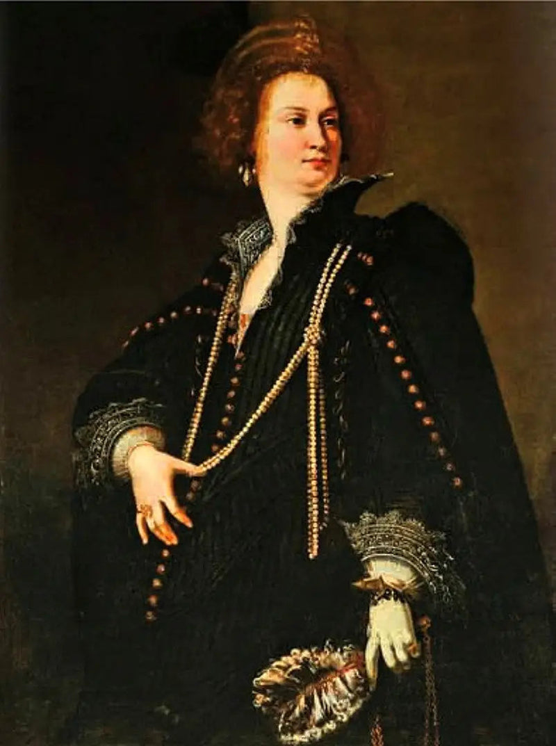 Retrato de uma dama segurando um leque - Artemisia Gentileschi