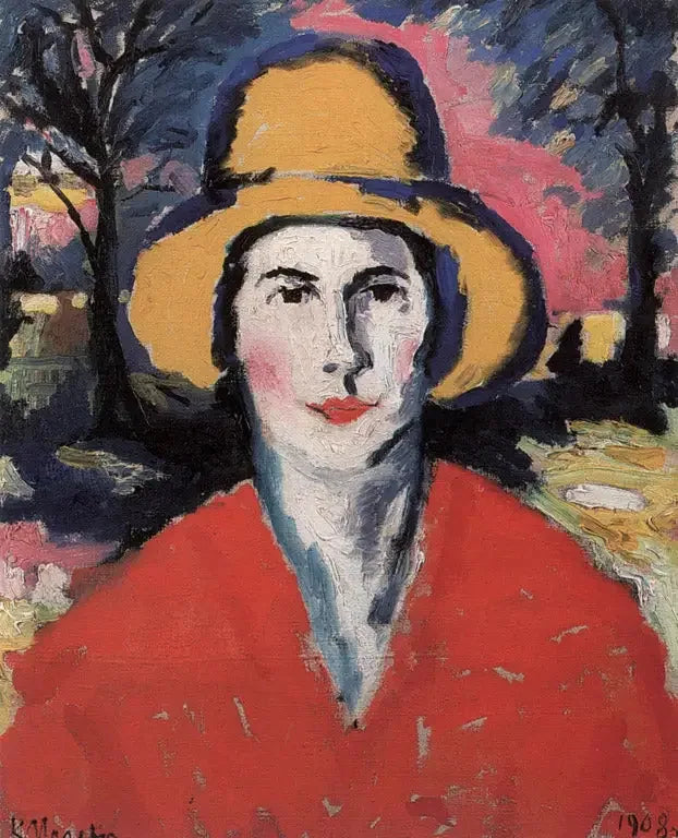 Retrato de uma mulher com chapéu amarelo - Kazimir Malevich