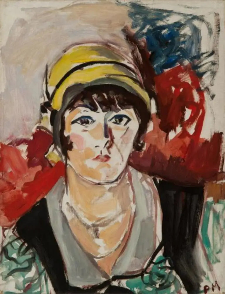 Retrato de uma mulher com chapéu amarelo - Piet Mondrian