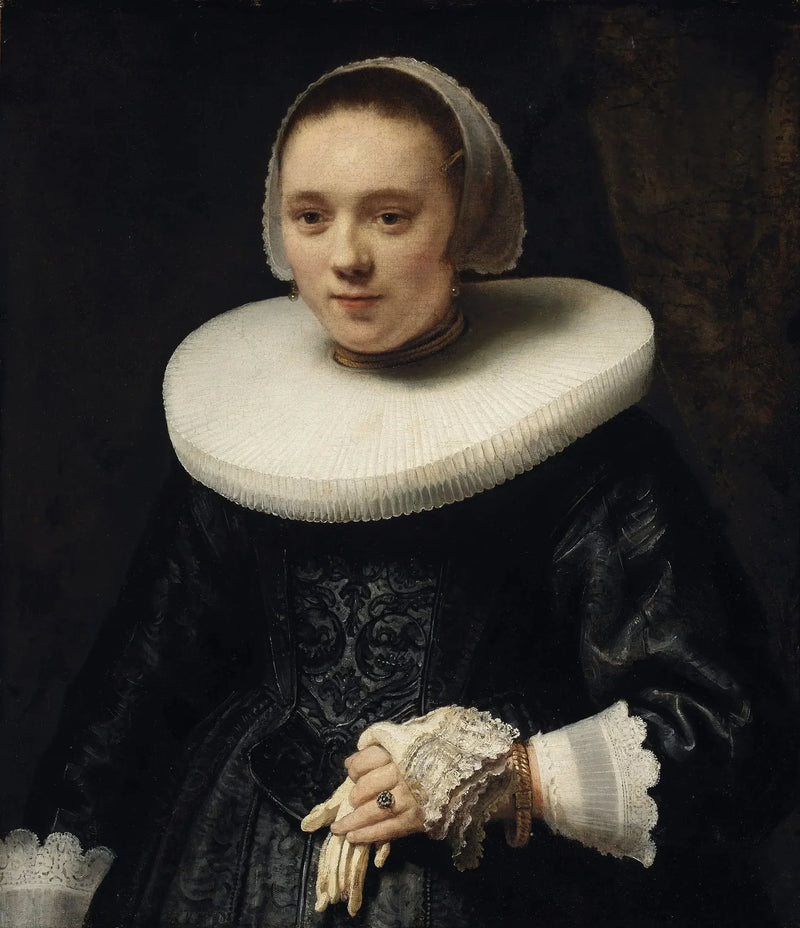 Retrato de uma mulher com luvas - Rembrandt