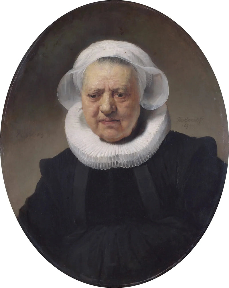 Retrato de uma mulher de 83 anos (talvez Aechje Claesdr, mãe de Dirck Jansz Pesser) - Rembrandt