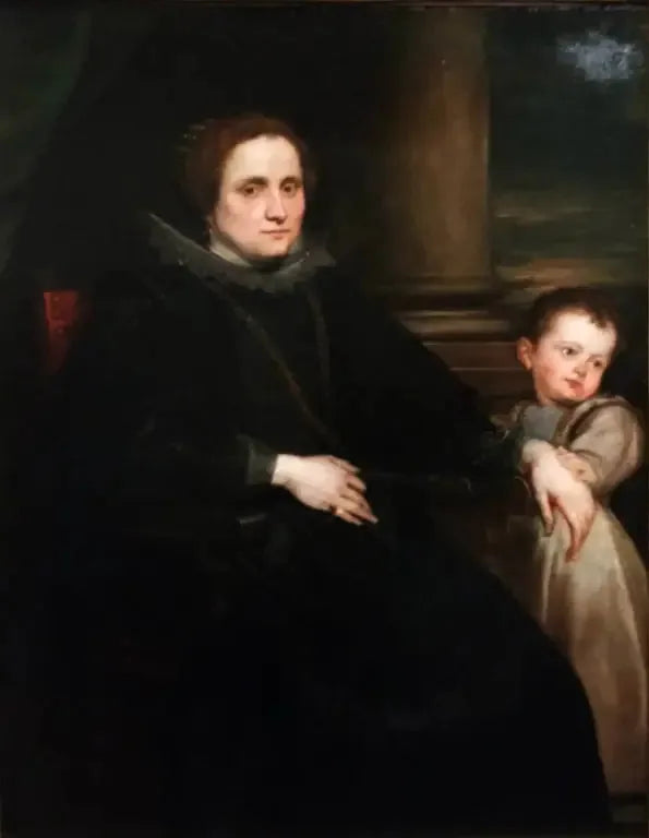 Retrato de uma mulher de Gênova com uma criança - Antoine van Dyck
