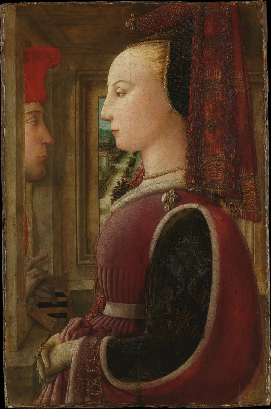 Retrato de uma mulher e de um homem na janela - Fra Filippo Lippi
