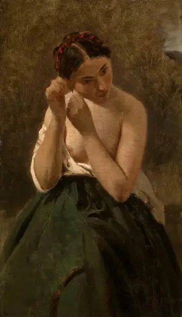 Retrato de uma mulher - Jean-Baptiste Camille Corot