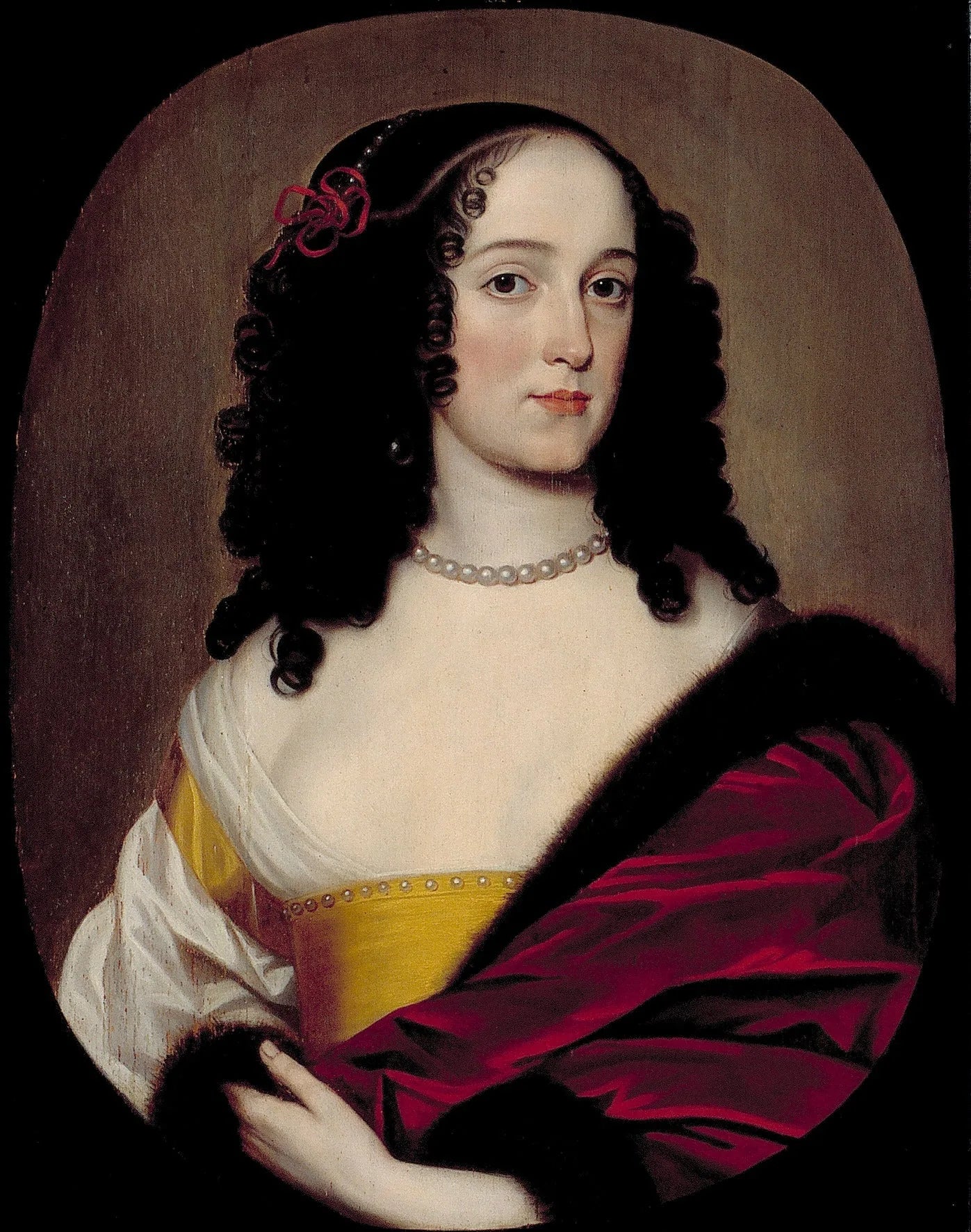Portrait d'une femme, mogelijk Anna Trajectina van Brederode (1625/26-1672), echgenote van George Hermann Reinhard, Graaf von Wied - Gerrit van Honthorst image 1 reproduction réalisée par Alpha Reproduction
