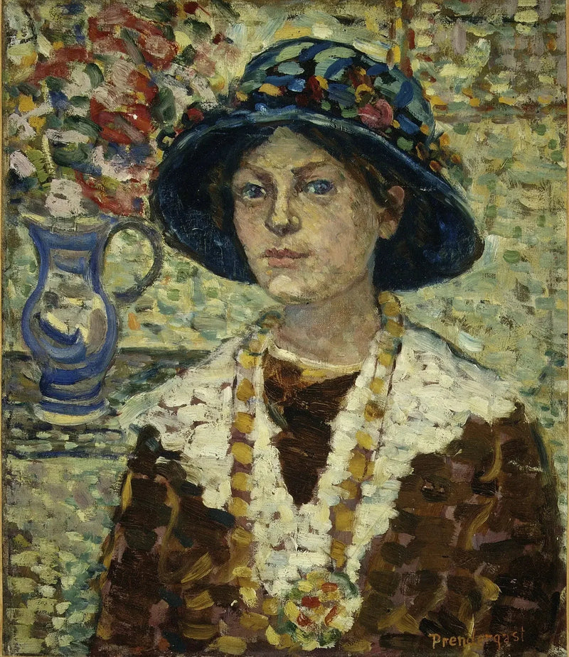 Retrato de uma menina com flores - Maurice Prendergast
