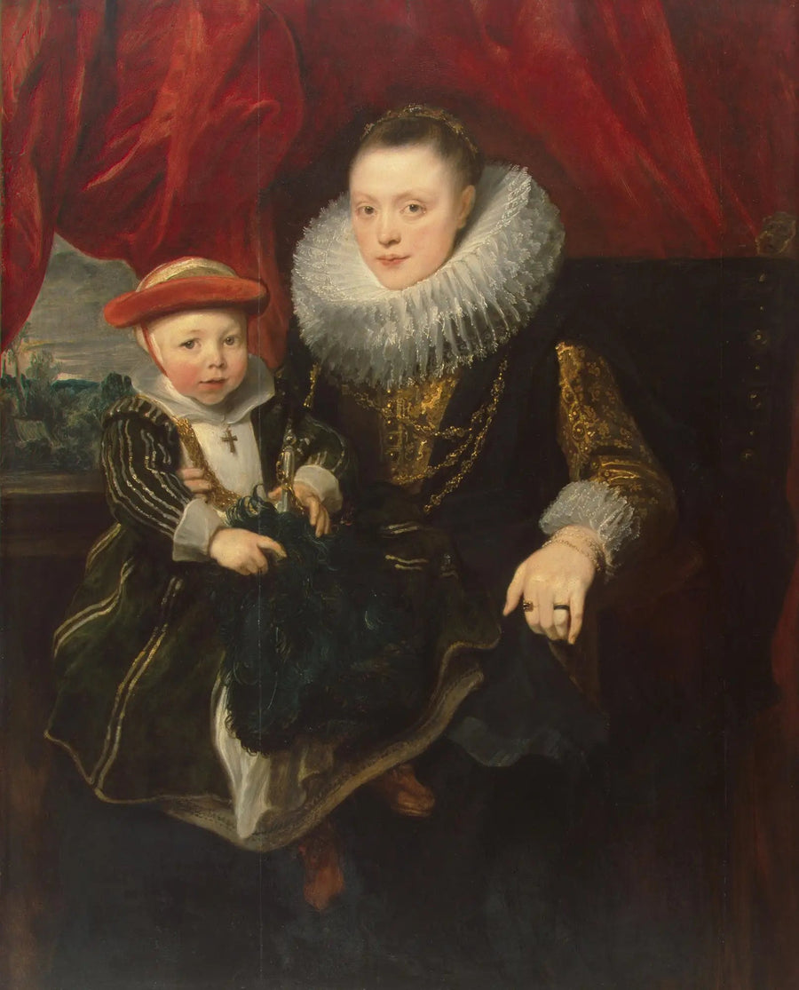Retrato de uma jovem mulher com uma criança - Antoine van Dyck