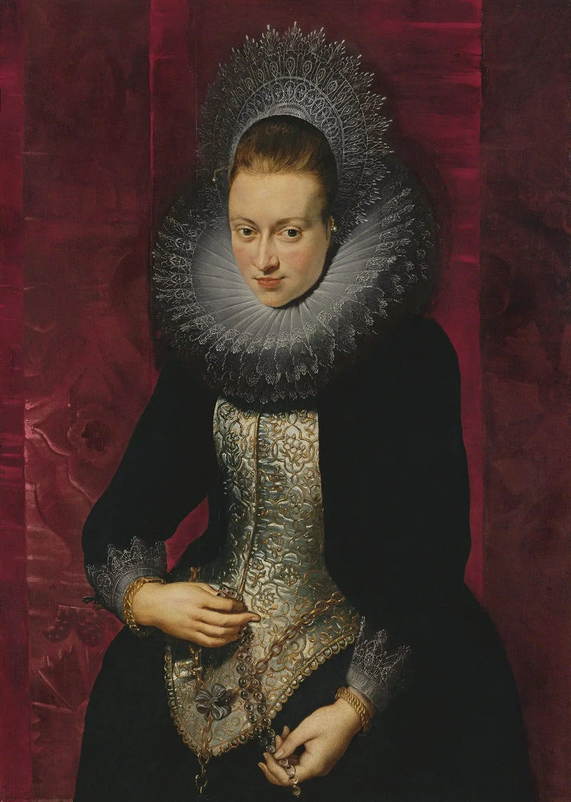 Retrato de uma jovem mulher com um rosário - Peter Paul Rubens