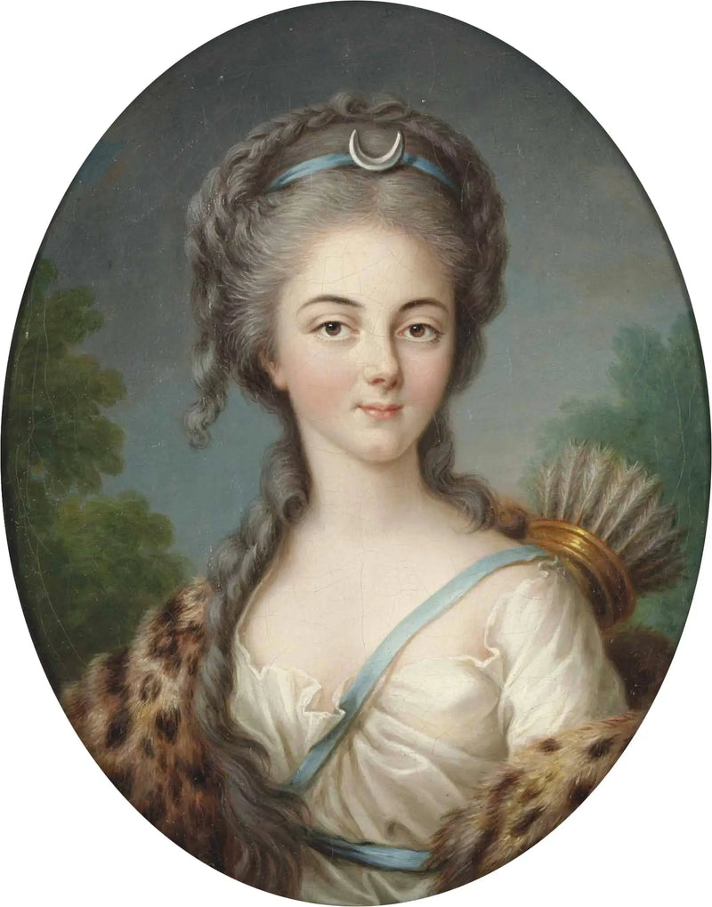 Retrato de Anne Charlotte de Lorraine, Mademoiselle de Brionne, como Diana - Élisabeth Vigée Le Brun