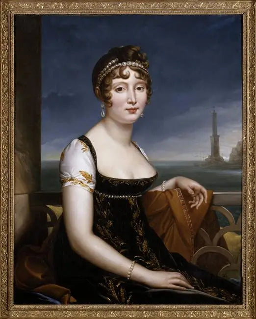 Retrato de Caroline Murat diante da baía de Nápoles - François Gérard