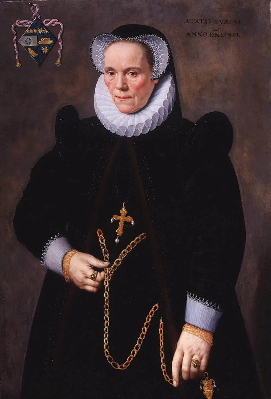 Retrato de Catarina van Damme, esposa de François de Groote - Frans Pourbus, o Jovem