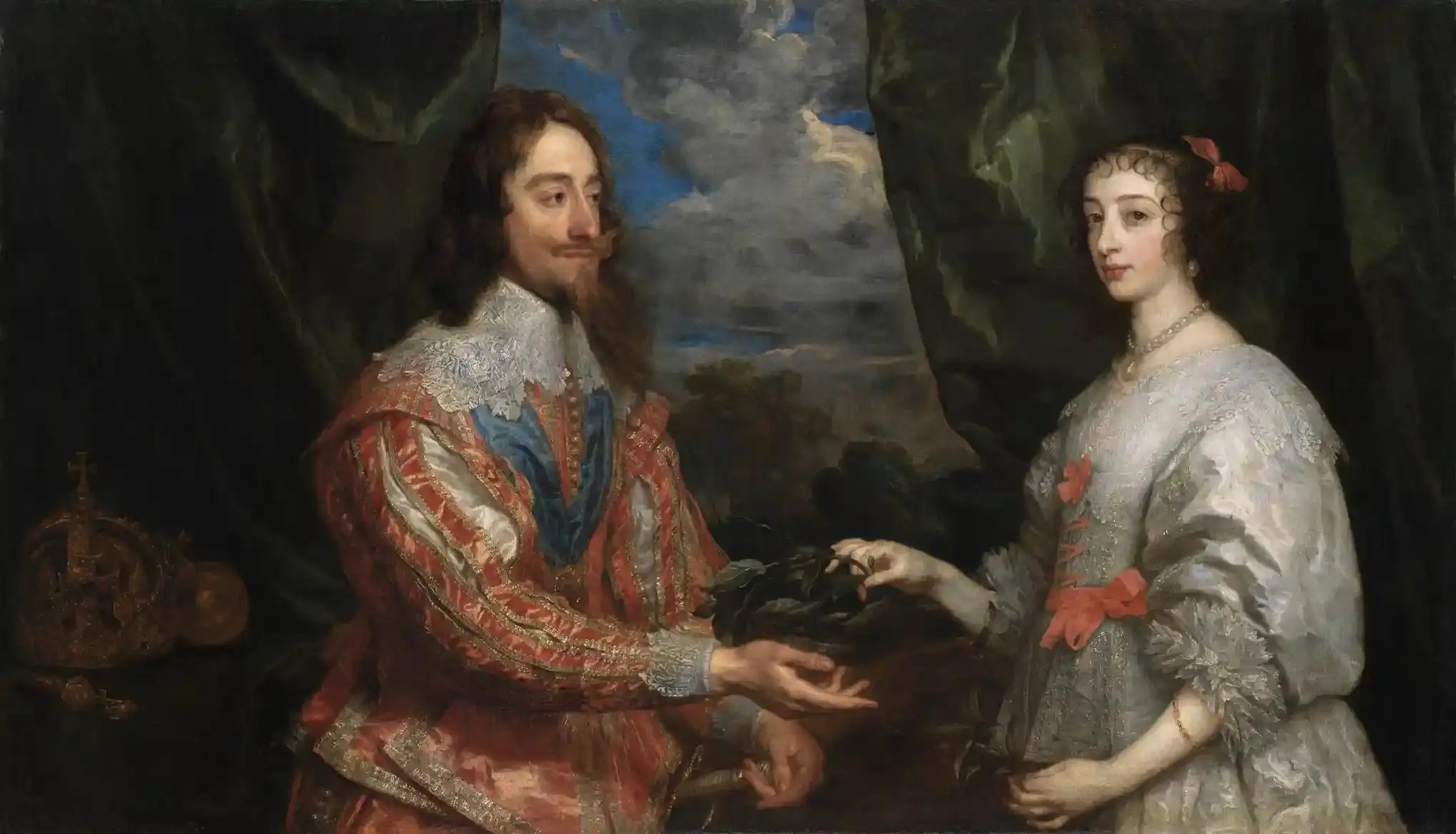 Portrait de Charles Ier et de la reine Henriette-Marie - Antoine van Dyck image 1 copie de tableau peinte à la main
