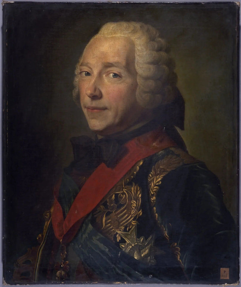 Retrato de Charles-Louis-Auguste Fouquet, duque de Belle-Isle (1684-1761), marechal de França - Maurice-Quentin de La Tour