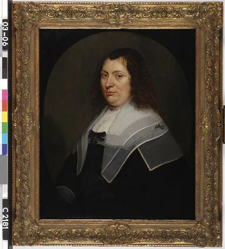 Retrato de Christina Pijll (nascida em 1601). esposa de Cornelis van Beveren - Gerrit van Honthorst
