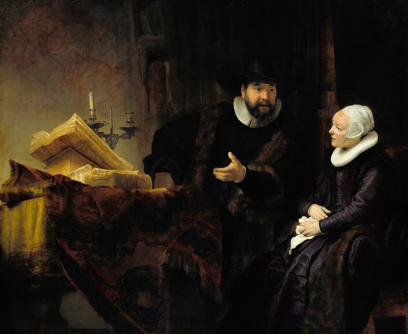 Retrato de Cornelis Claeszoon Anslo e sua esposa Aaltje Schouten - Rembrandt