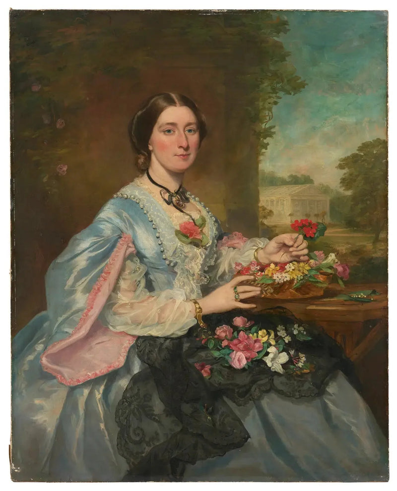 Retrato de dama em um parque - Franz Xaver Winterhalter