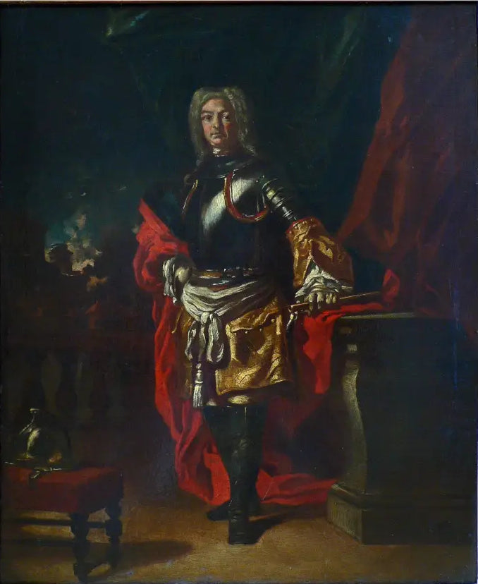 Retrato de Diego d'Aragona Pignatelli com uniforme de general cuirassier - Francesco Solimena