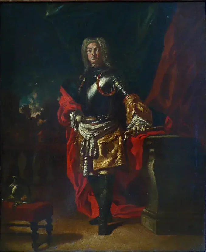 Retrato de Diego d'Aragona Pignatelli com uniforme de general cuirassier - Francesco Solimena