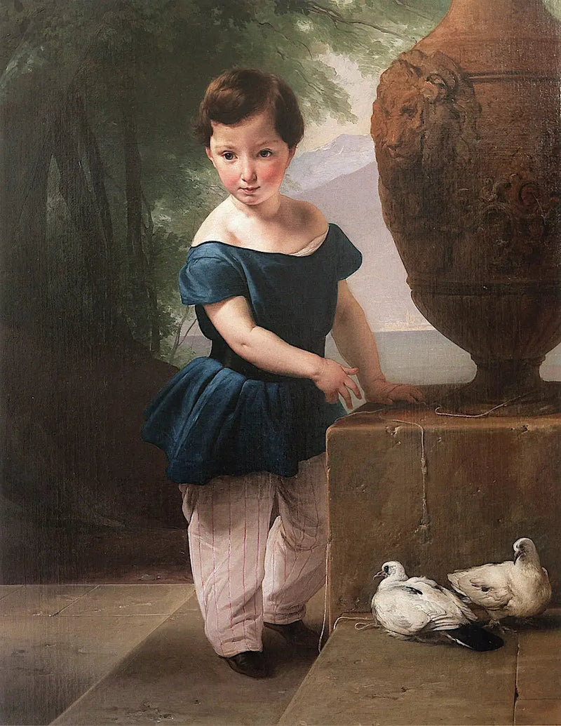 Retrato de Don Giulio Vigoni criança - Francesco Hayez