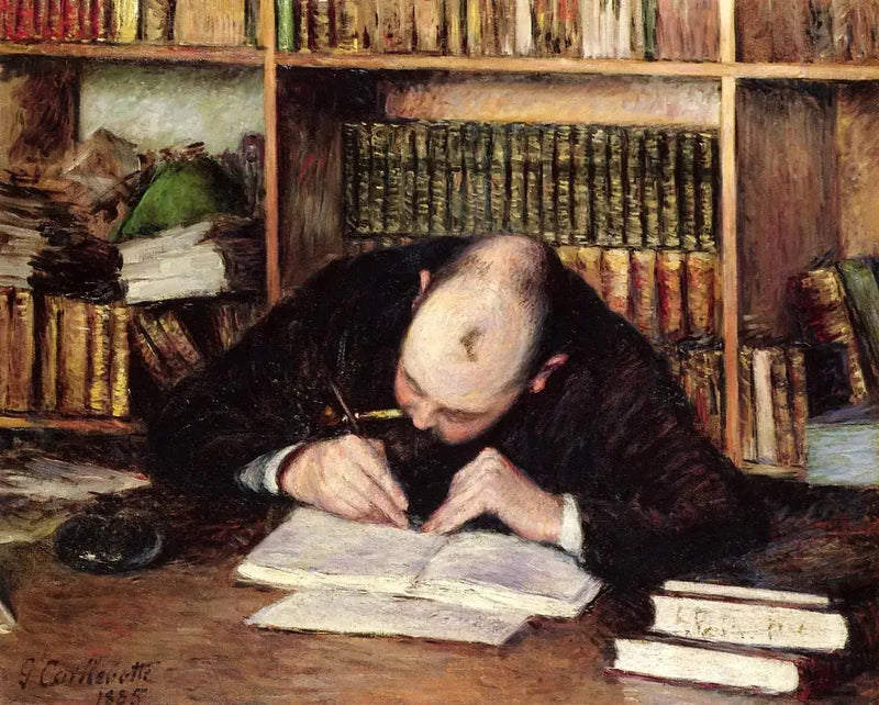Retrato de Émile-Jean Fontaine, bibliotecário - Gustave Caillebotte