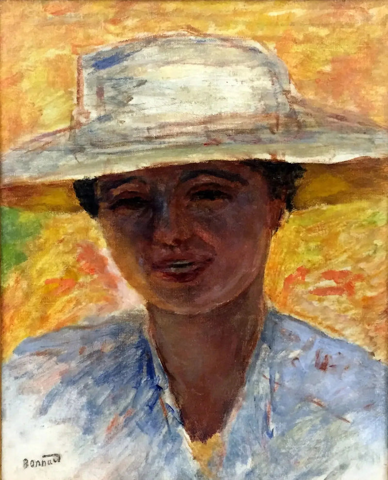 Retrato de mulher com grande chapéu - Pierre Bonnard