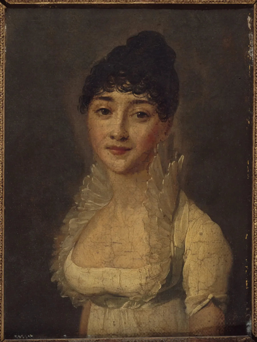 Retrato de mulher de vestido branco - Louis-Léopold Boilly