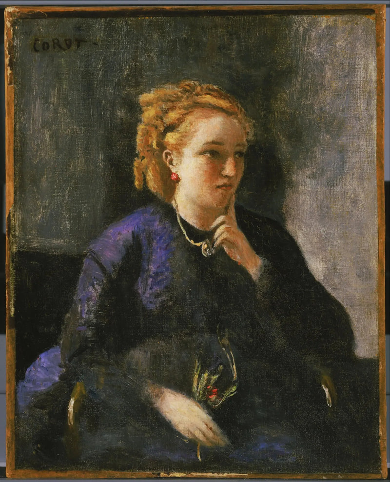Retrato de mulher - Jean-Baptiste Camille Corot