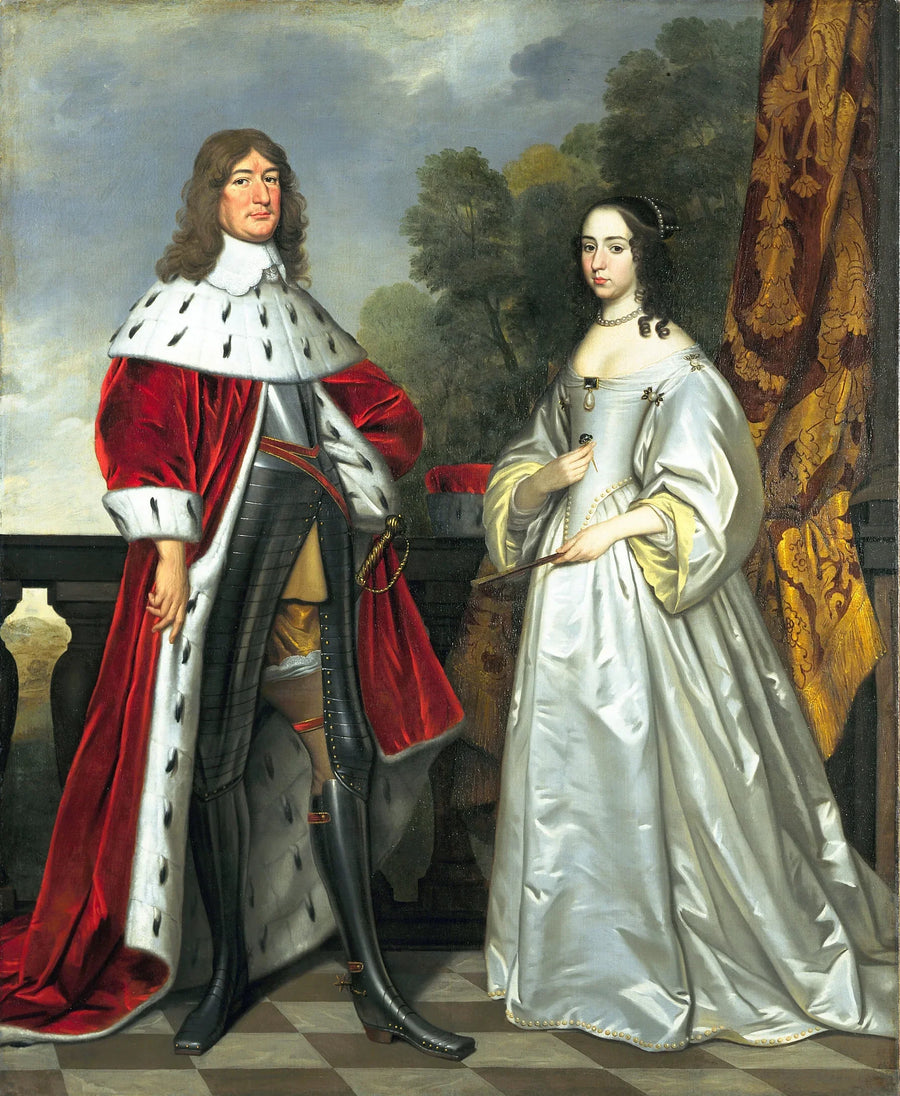 Retrato de Frederico Guilherme, eleitor da Brandemburgo, e de Luísa-Henriette de Nassau - Gerrit van Honthorst