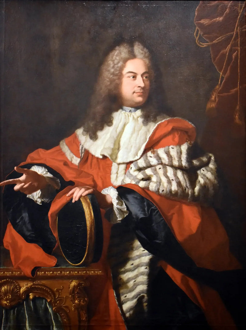 Retrato de Gaspard de Gueidan (1688-1767) como presidente com martelinho. - Hyacinthe Rigaud