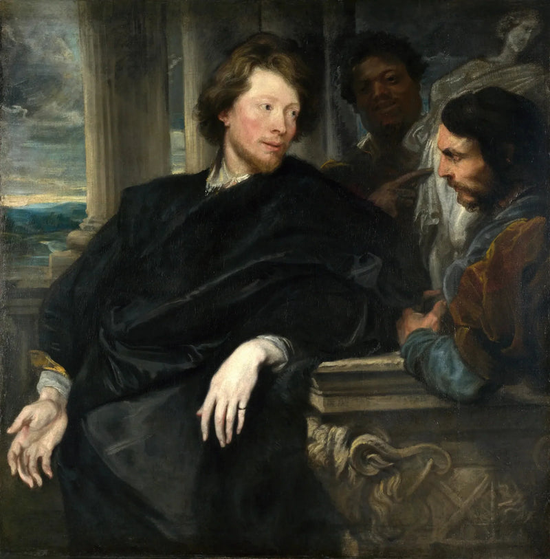 Retrato de George Gage com dois acompanhantes - Antoine van Dyck