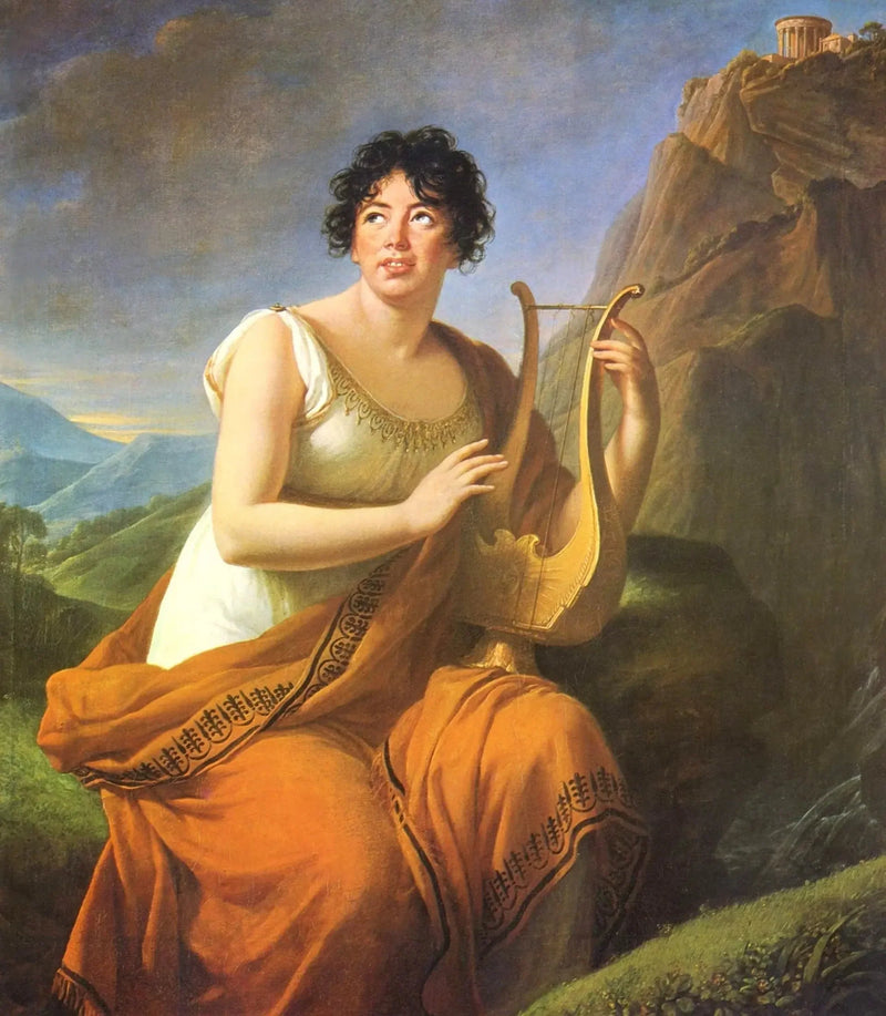 retrato de Germaine de Staël como Corinne no Cabo Misène - Élisabeth Vigée Le Brun