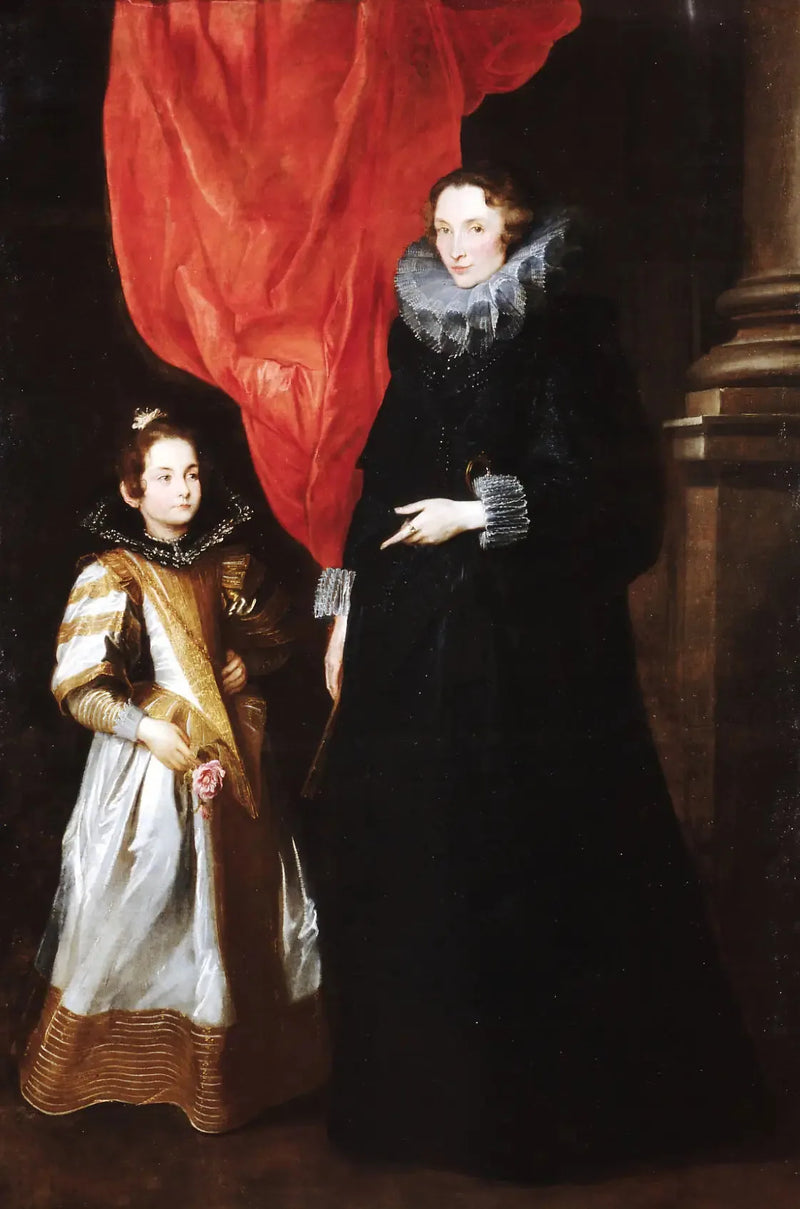 Retrato de Geronima Sale Brignole com sua filha Maria Aurelia - Antoine van Dyck