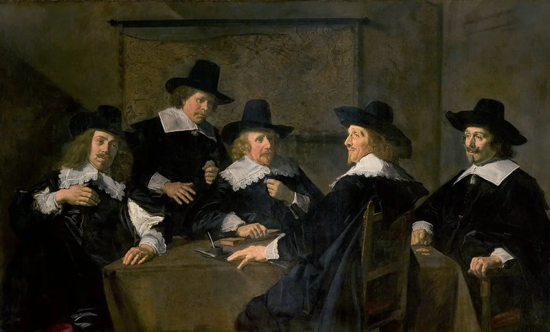Retrato de grupo dos regentes do hospital Sainte-Élisabeth de Haarlem - Frans Hals