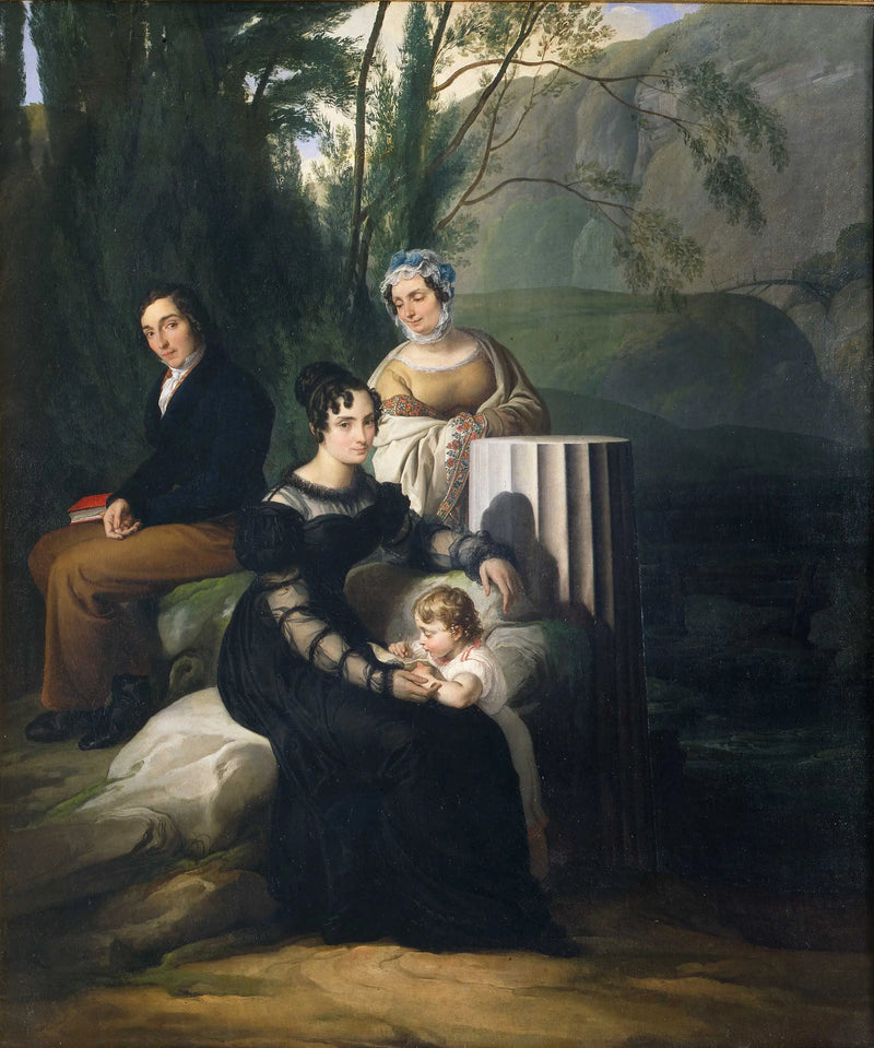 Retrato de grupo da família Borri Stampa - Francesco Hayez