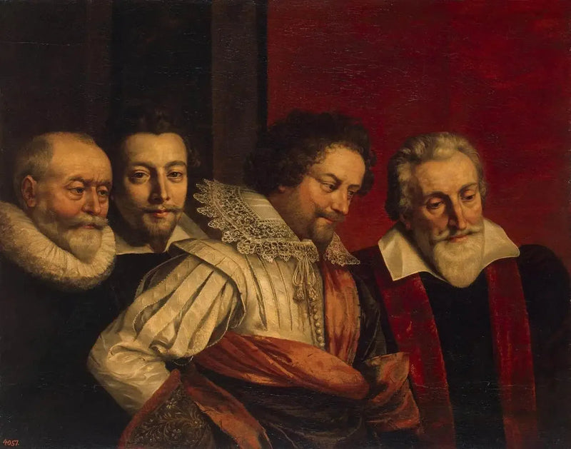Retrato de grupo de quatro membros do Conselho de Paris (fragmento do quadro perdido) - Frans Pourbus, o Jovem