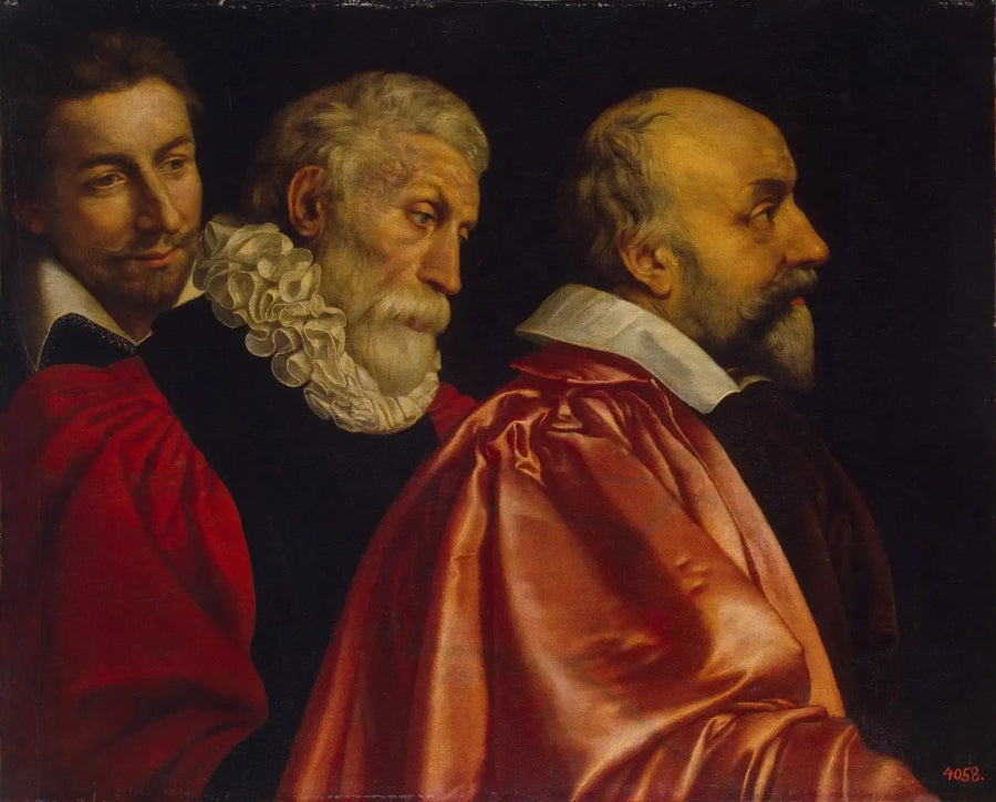 Retrato de grupo de três membros do Conselho de Paris (fragmento da pintura perdida) - Frans Pourbus, o Jovem