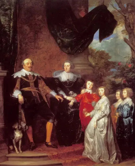 Retrato de Jan VIII (o Jovem), conde de Nassau-Siegen, com sua família - Antoine van Dyck