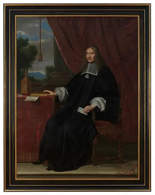 Retrato de Jérôme II Le Maistre, sentado em sua escrivaninha - Philippe de Champaigne