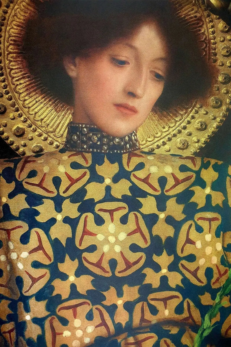 👑 Retrato de Jovem Mulher (Detalhe da Alegoria da Escultura) – Gustav Klimt (1889)