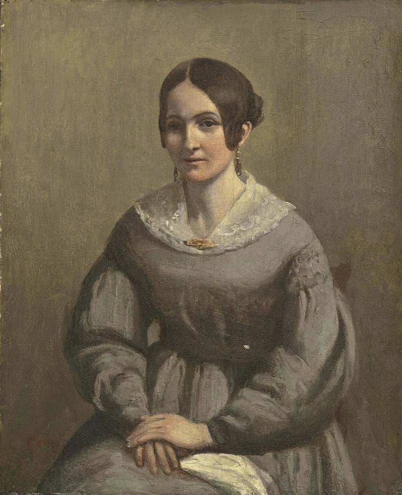 Retrato de uma jovem mulher - Jean-Baptiste Camille Corot